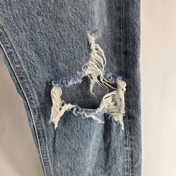 Agolde 90's Jeans Womens 27 High Rise Straight Leg Crop Distressed Busted Knee - Picture 6 of 14